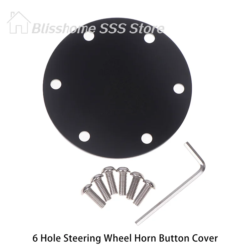 【S】Aluminum 6 Hole Steering Wheel Horn Button Delete Plate Cover 3.35