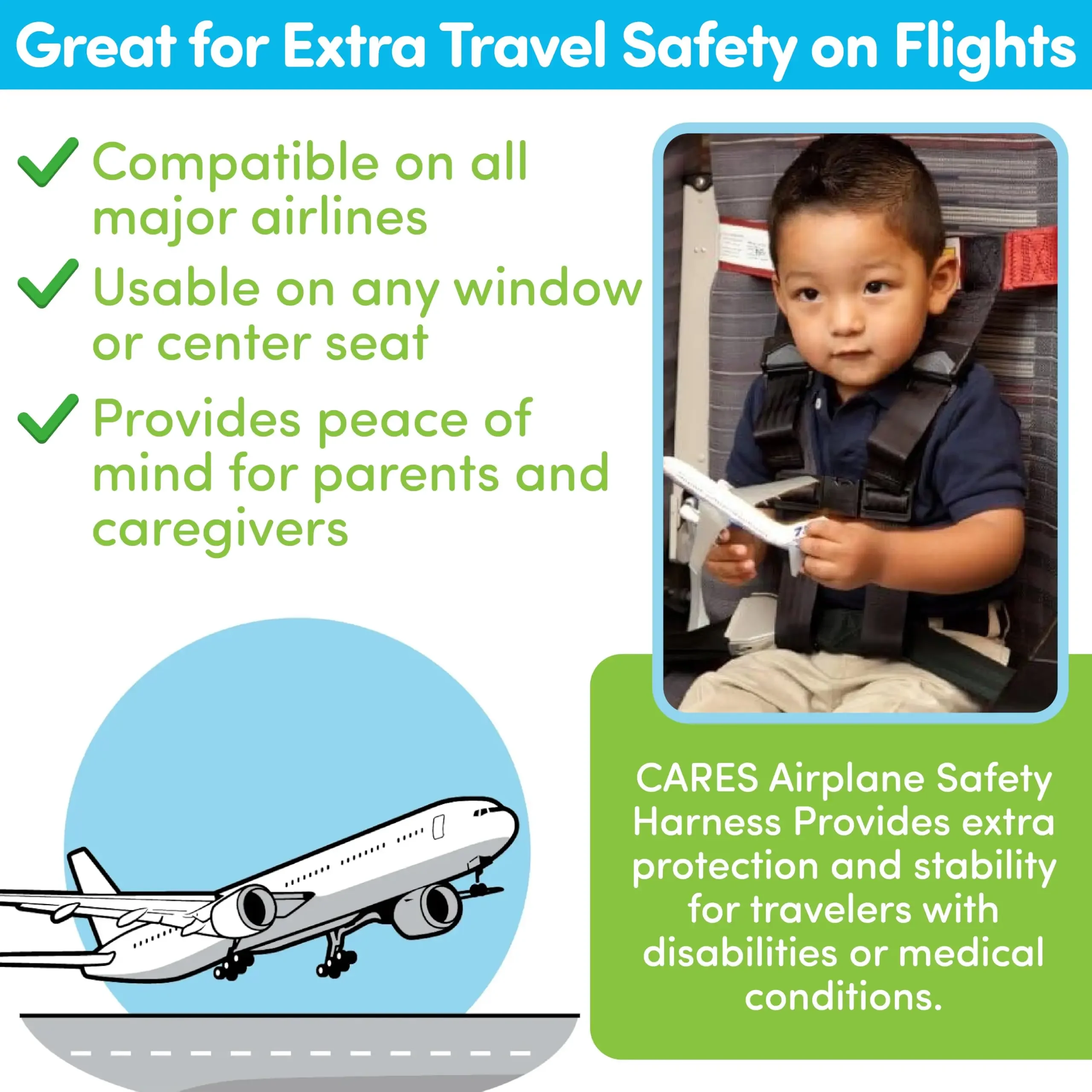 Cares Airplane Safety Travel Harness For Kids - Toddler Travel Restraint - Provides Extra Safety For Children on Flights
