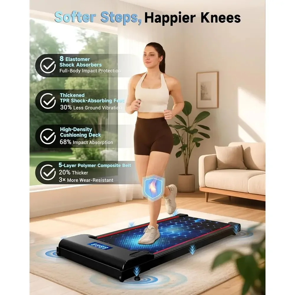 Compact Desk Treadmill with BLDC Motor, Large Belt, App Connectivity, and Remote Control for Small Spaces