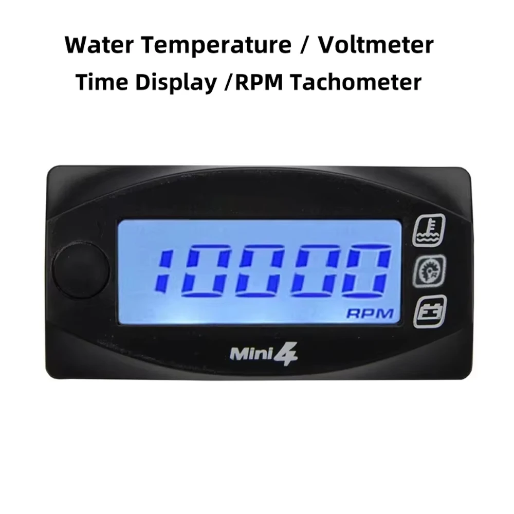 Motorcycles Water Temperature Voltmeter Time Display RPM Tachometer Mini KOSO 4 in 1 LED Digital Modified Instrument Accessories