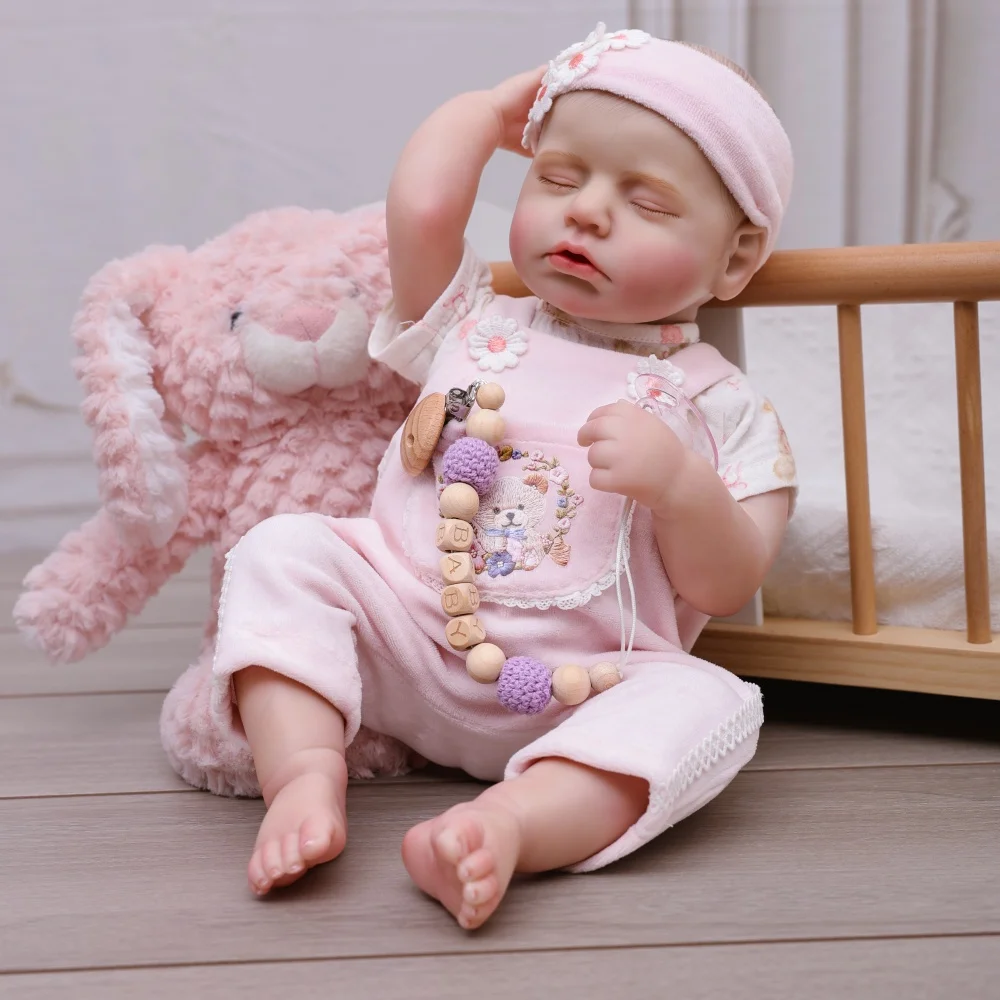 

Cloveray 20 inch Full Body Vinyl Realistic Reborn Baby Doll Cute Vinyl Doll Handmade High Quality High Color Toy Kid Xmas Gift
