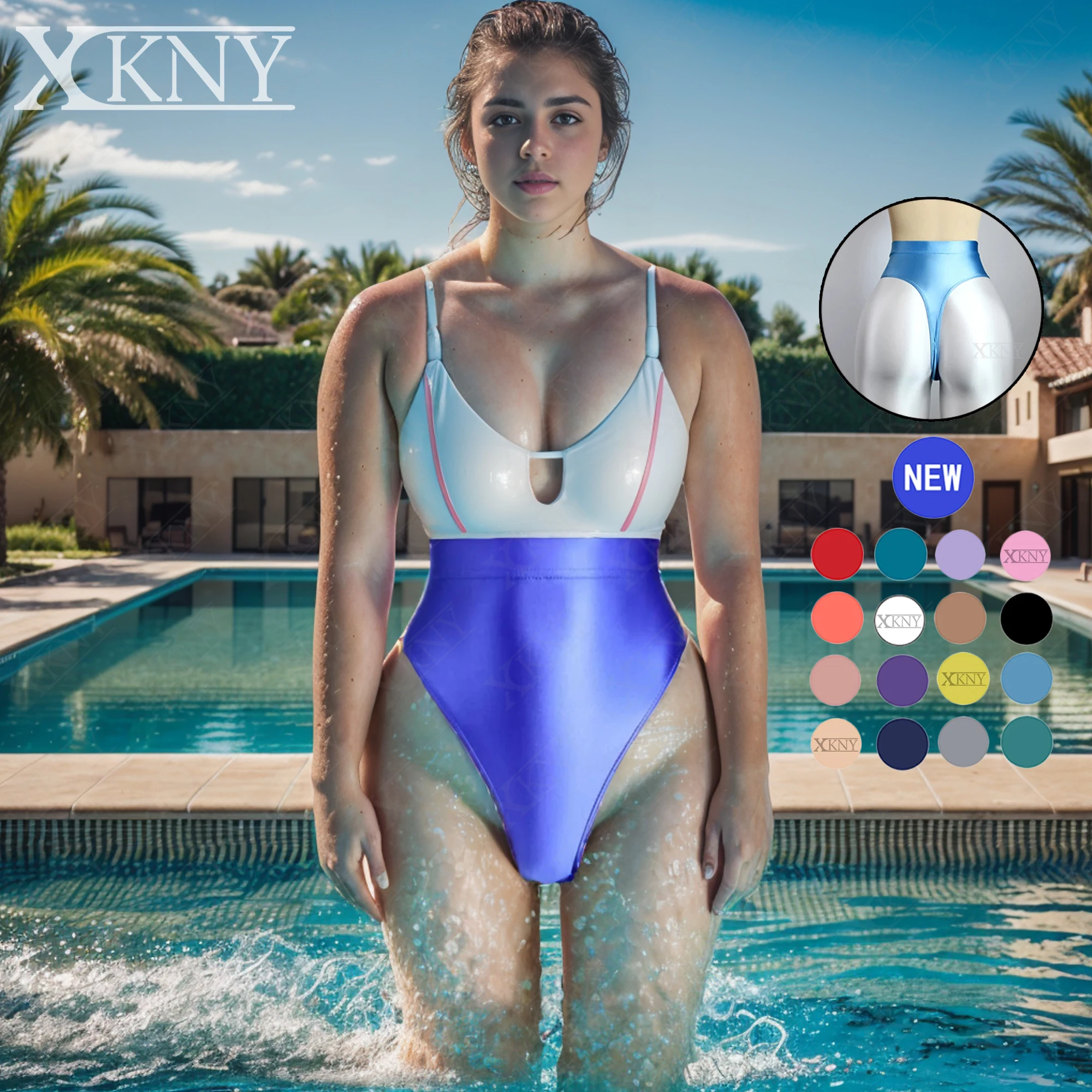 

XCKNY glossiness series bikini satin glossy thongs smooth high waist tights oil silky Sports shorts shaped gymnastic underwear