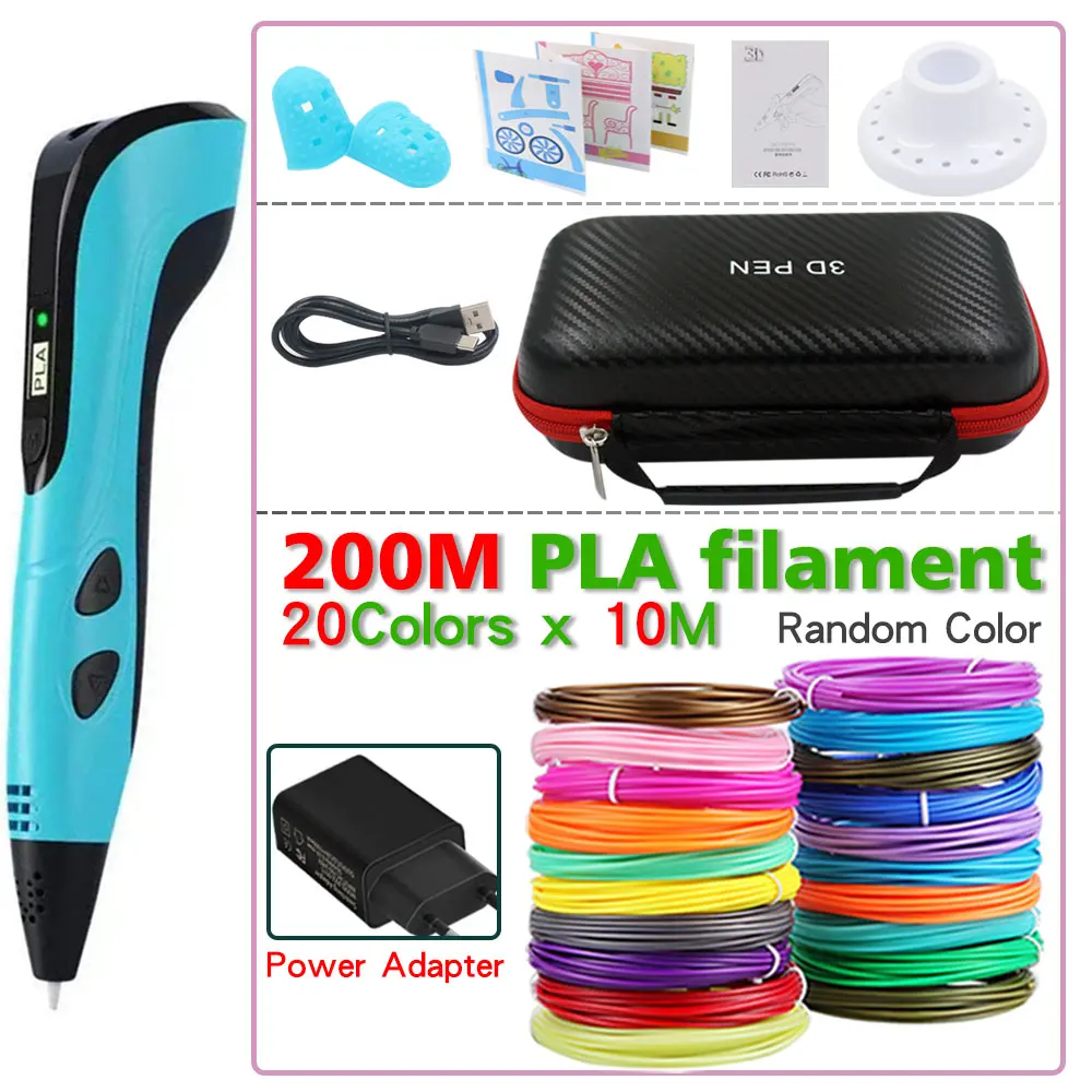 

2023 NEW 3D Printing Pen 3d Pen Set for Kids Chidren DIY Child's Birthday Christmas Creative Gift with PLA Filament Storage Box