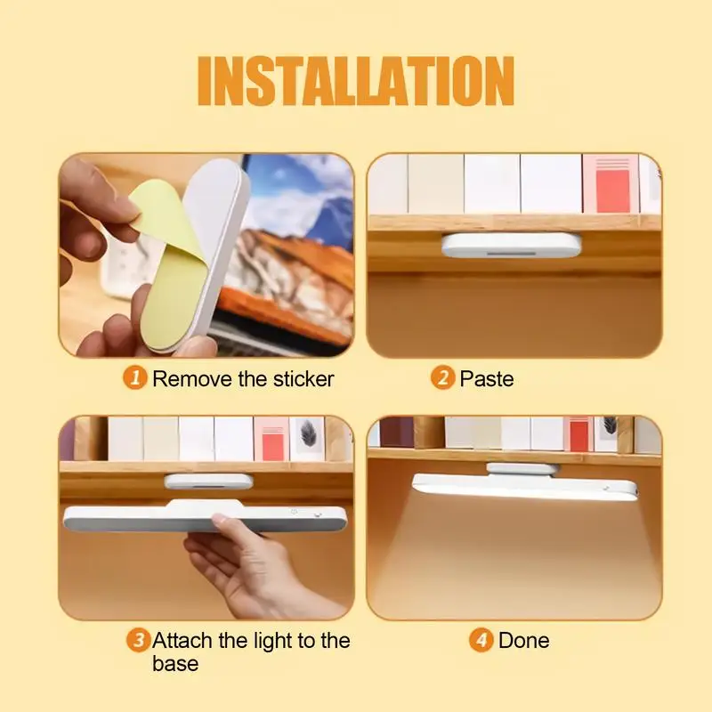 Under-Cabinet Lights Rechargeable LED Light Under Cabinet Adjustable Angle Lamp Dimmable Illumination For Living Room Study Room