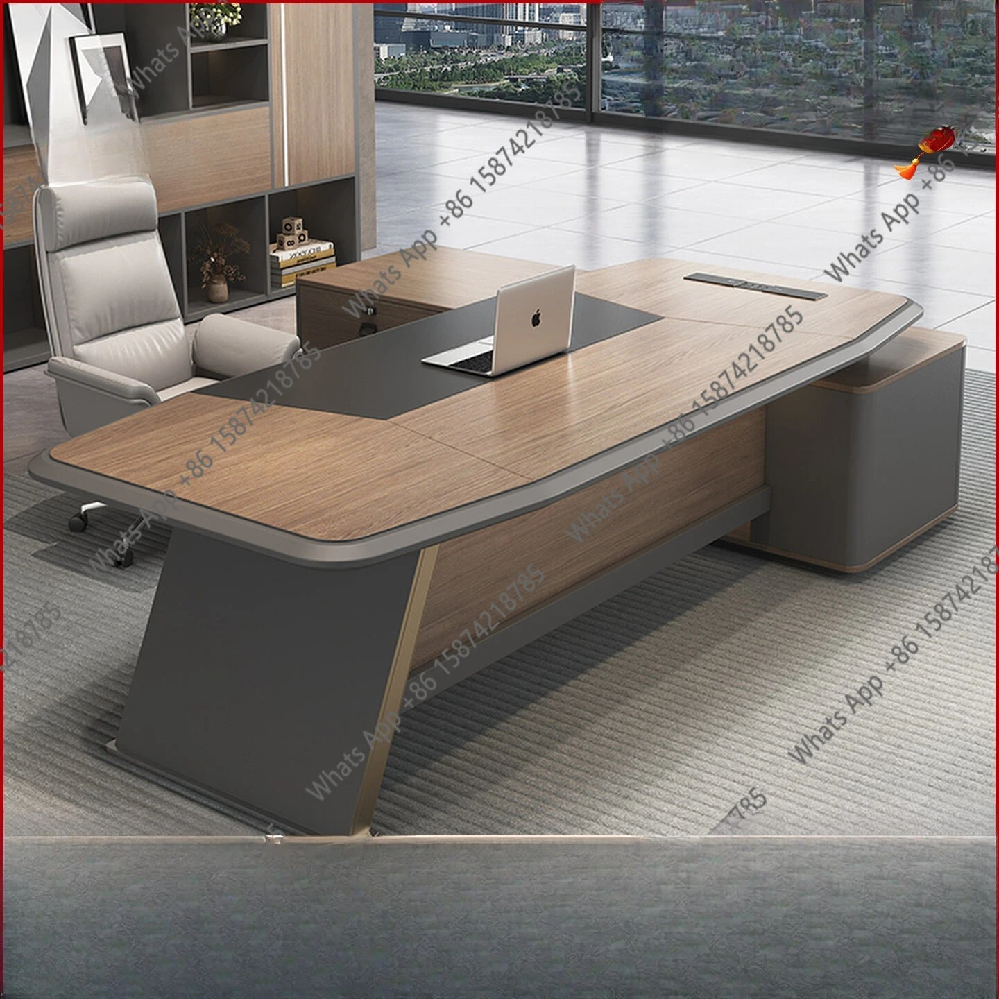 

Офисный стол руководителя: простой, современный, для менеджера, директора, компьютерный стол и стул в комплекте, легкий люкс, высококлассный, модный, стильный стол.