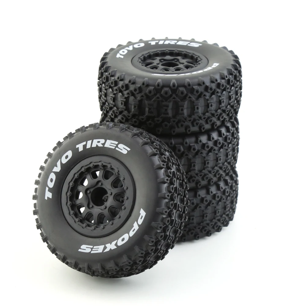 1/10 RC ショートコーストラック全地形タイヤ TRAXXAS Slash4X4 HuanQi 727 ARRMA SENTON 3S Losi Ford Raptor Baja Rey 用