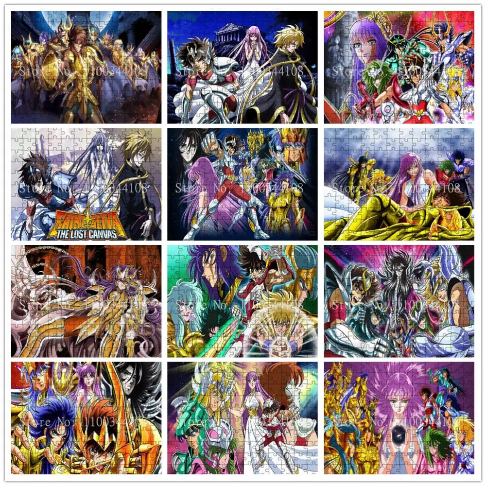 

Saint Seiya Anime Puzzles 1000 Pieces Educational Decompression Jigsaw Puzzles for Adults Kids Fun High Difficulty Game Toys