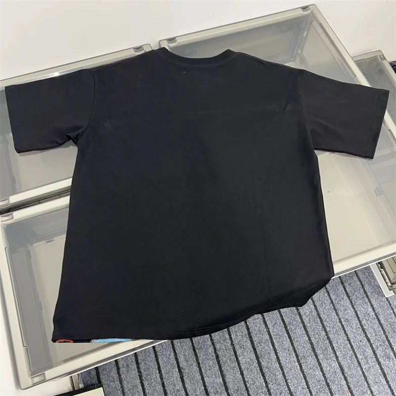 American Trend Fashion VALLEY T-Shirts Black Washed Cotton Vale Oversized Top Tee Streetwear