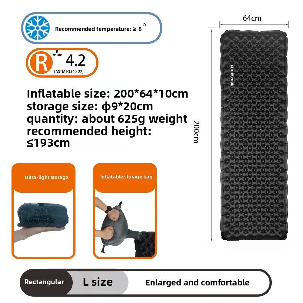 Light Tour R7.5/R3.0 Camping Opblaasbaar Matras Outdoor Draagbare Slaapmatje Ultralight Wandelmat met Opblazen Airbag