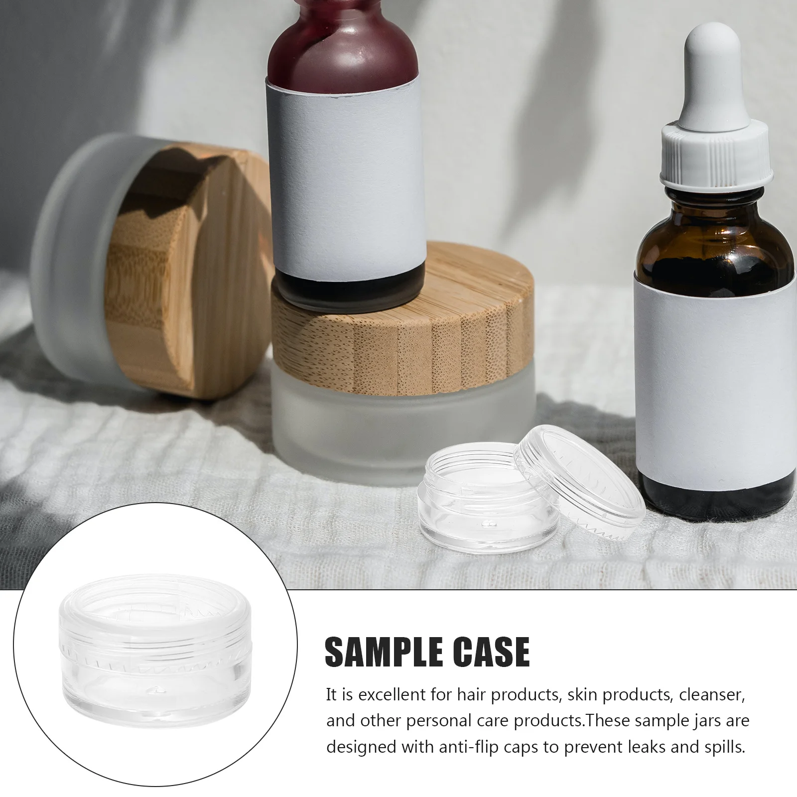 

30Pcs Transparent Sample Jars Plastic Cream Containers Leak Proof Travel Storage Boxes for Lotion Face Mask