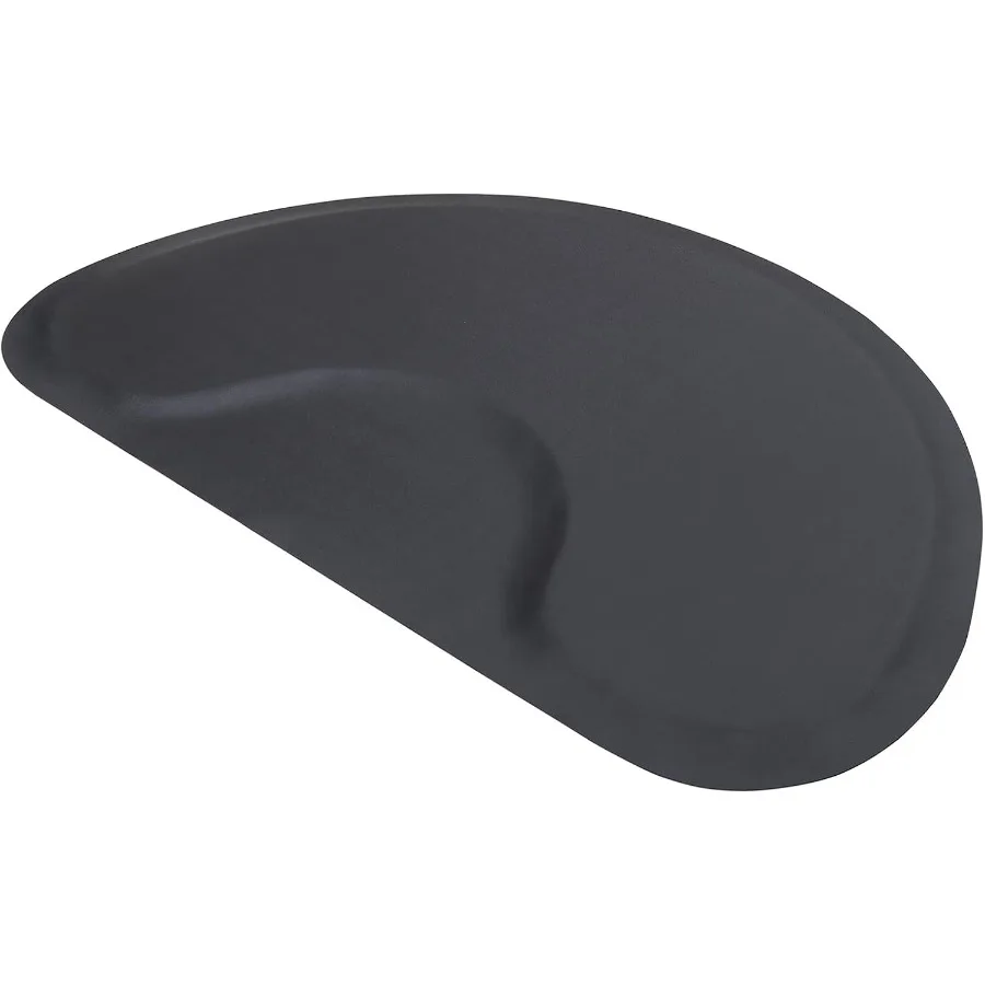 3 ft. x 5 ft. Barber Chair Mat Salon and Barber Shop Anti-Fatigue Comfort Salon Mat, Semi Circle - 7/8 in. Thick, Black