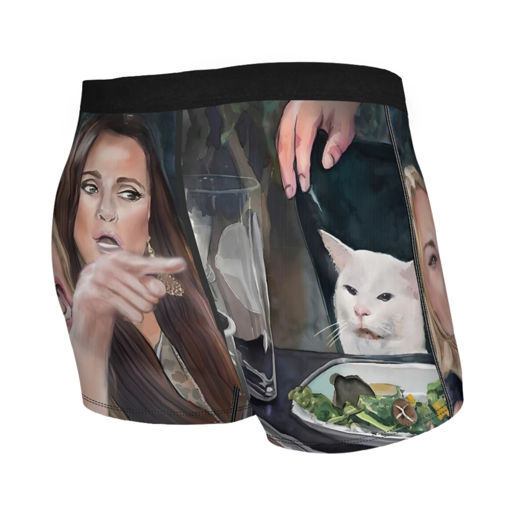 Woman Yelling at MemeCat Meme Funny Underpants Cotton Panties Man Underwear Print Shorts Boxer