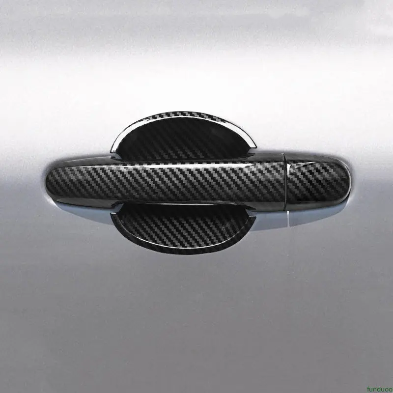 Carbon Fiber Silver Car Door Handle Cover Bowl Trim For Toyota Auris E150 MK1 2006-2012 Styling Accessories