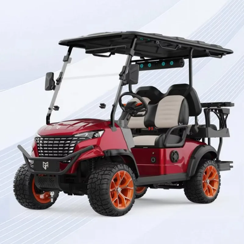190mm Extra High Ground Clearance 4 Seat Electric Golf Cart with 48v Lithium 2+2 Seater Passenger Buggy Car