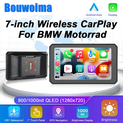 BMW XR M1000 R1200GS R1250GS S1000XR R1300GS용 카플레이 7인치 휴대용 오토바이 내비게이터 카플레이 안드로이드 오토 내비게이터