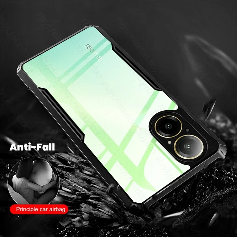 For Realme C67 4G Case Transparent Acrylic Armor Shockproof Coque On RealmeC67 Realmi C67 C 67 67C 4G Soft Frame Protect Fundas