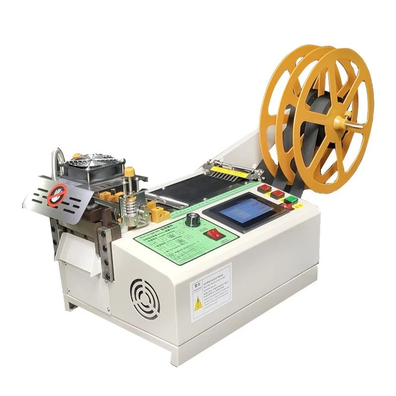 

automatic computer hot and cold tape cutting machine New touch screen non-woven webbing Velcro leather fabric cutting machine