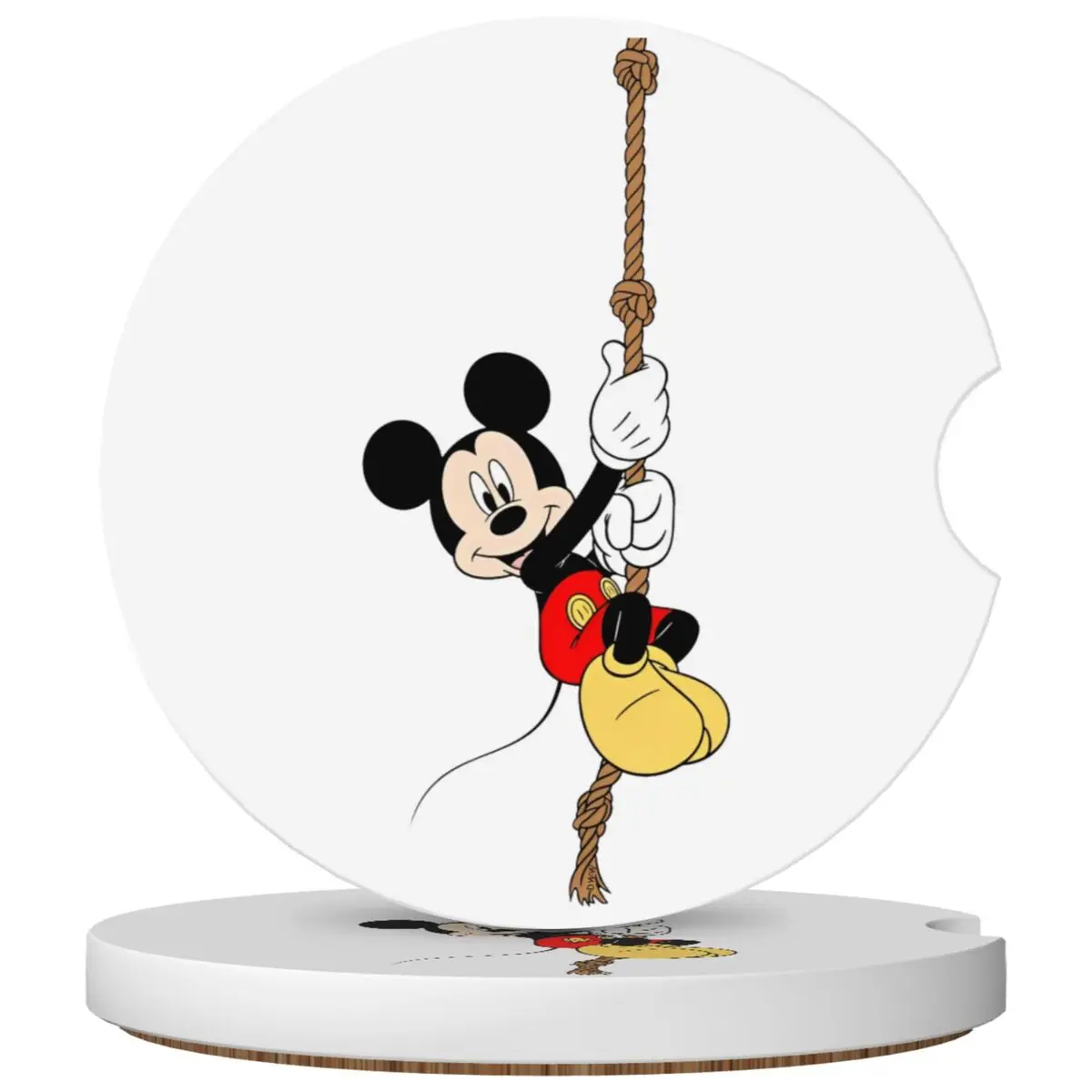 Mickey Mouse Disney Minnie Car Coasters 2 Pack for Cup Holders 2.56inch Ceramic Stone & Non-Scratch Cork Base Drink Coasters