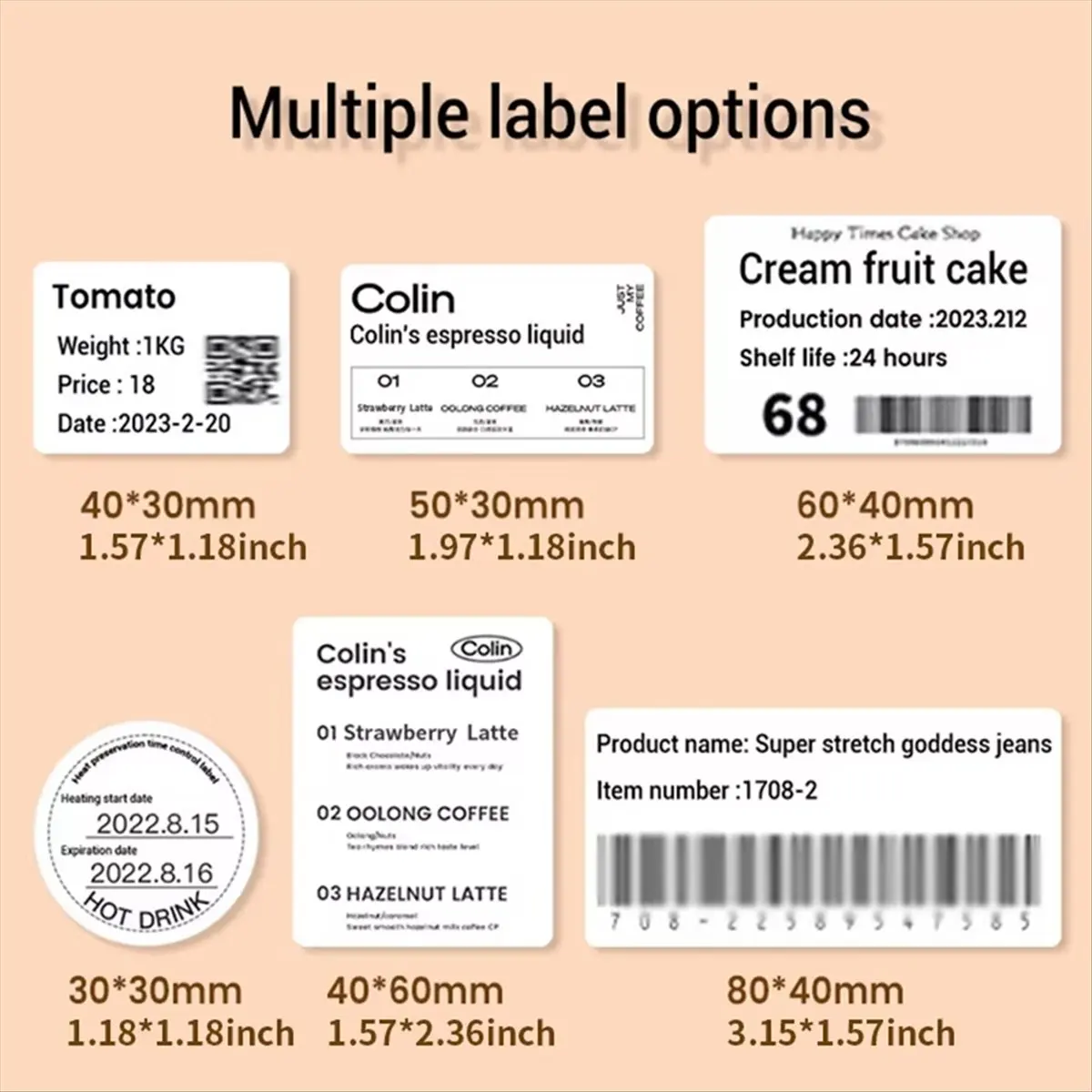 fine Label Thermal Printer, Compatible with IOS, Android Inkless Printer,Label Maker for Business and Retail, Logo Tag