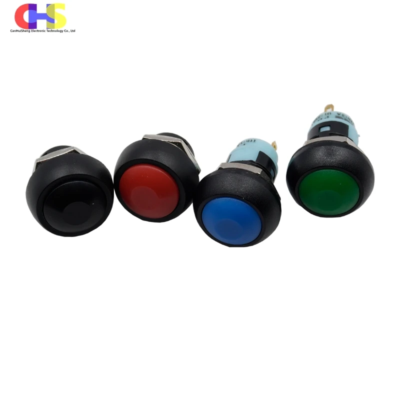 2pcs PBS-33B Reset PBS-33A Locking Round Small Waterproof Button Switch 250V 3A PBS33B PBS33A 2 Pin Installation hole 12mm