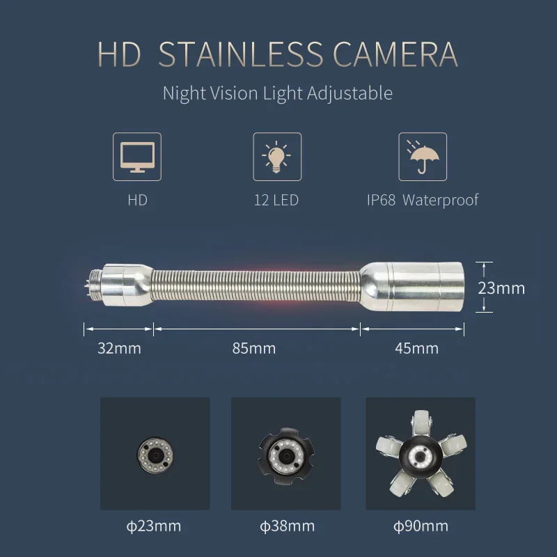 كاميرا فحص الأنابيب 9 بوصة HD1080P شاشة تعمل باللمس 512 هرتز موقع Sonde + التسوية الذاتية استنزاف المجاري المنظار 8 جيجابايت DVR تسجيل الفيديو