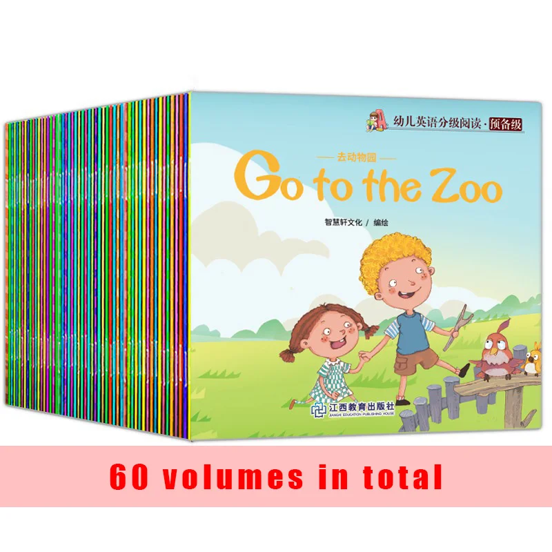 

60 Books/Set Children English Picture Book Go To The Zoo Enlightenment Graded Reading Early Education Bedtime Storybook