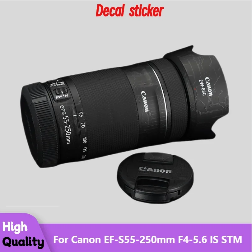 For Canon EF-S55-250mm F4-5.6 IS STM Lens Body Sticker Protective Skin Decal Vinyl Wrap Film Anti-Scratch Protector Coat