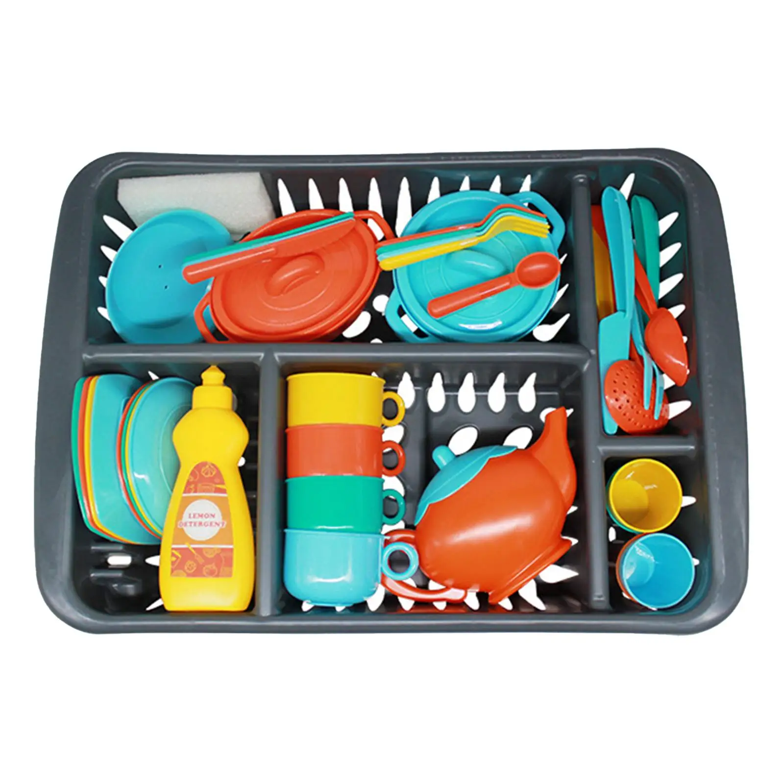 40 Pieces Kitchen Toys Set Utensils Cookware Educational Activity Realistic Kitchen Dishes Set with Drainer for Girls Boys Kids