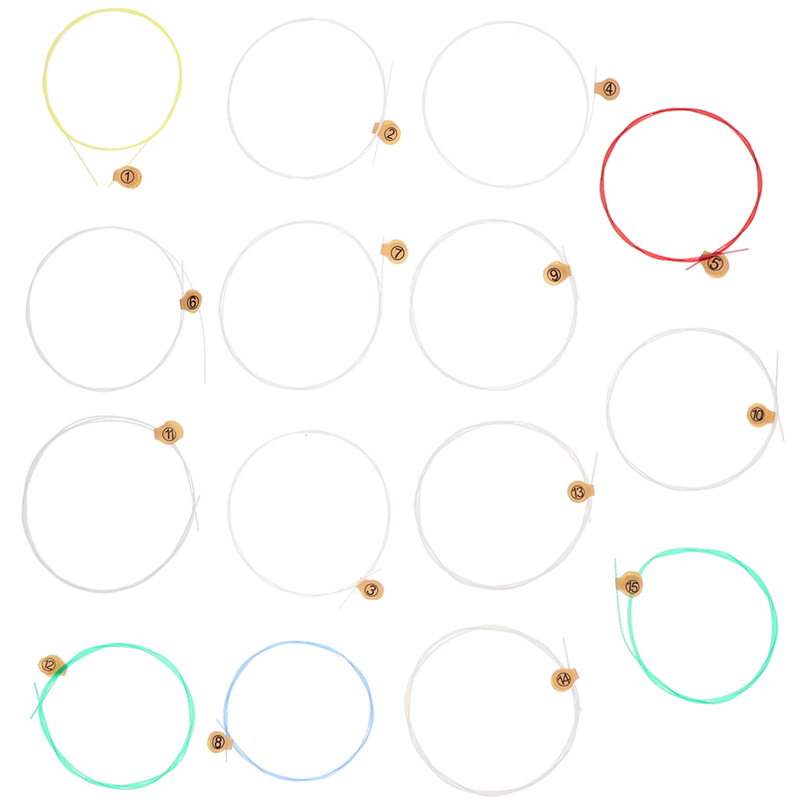 

15 Pcs Harp Strings Carbon Lyre Replacement String Kit Resonant Accessories for Kids Adults Beginners Instrument String