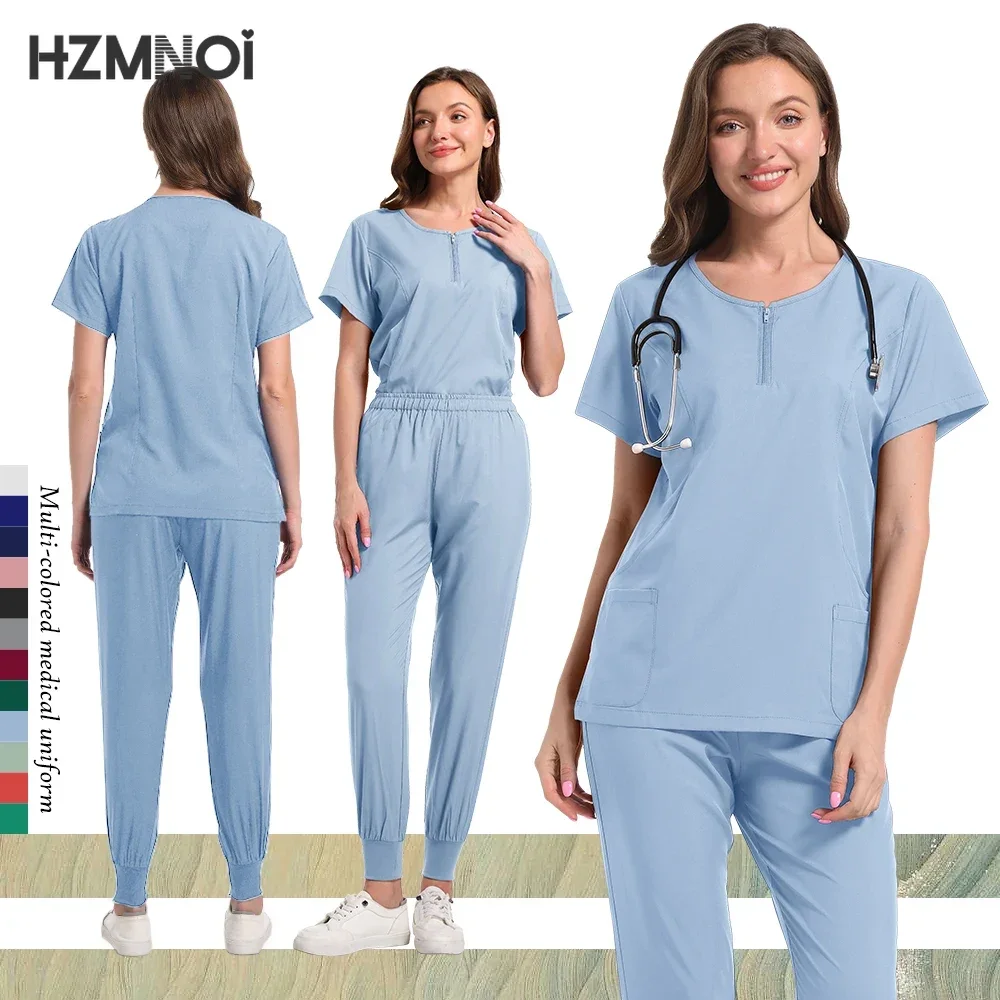 Ropa de trabajo para salón de belleza y enfermera médica, bata clínica, Top + pantalón, Túnica de enfermería para médico de Spa, traje, uniformes quirúrgicos, conjunto exfoliante para mujer