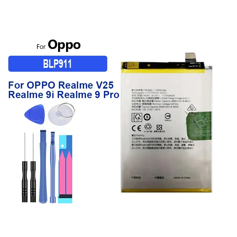 Bateria de substituição BLP911 para OPPO Realme V25 / Realme 9i Realme 9 Pro 9Pro / Reno 8 / 8 Pro