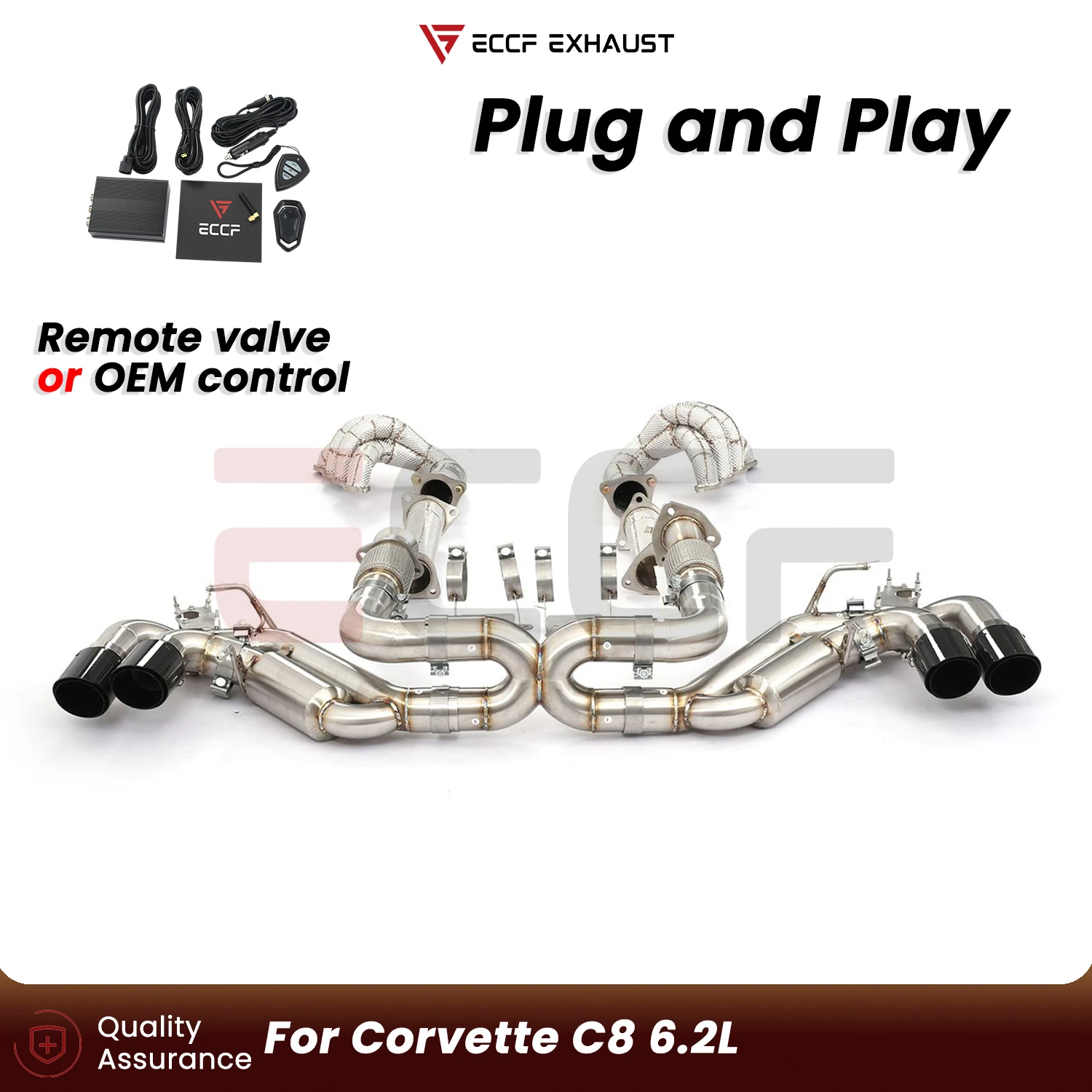 Sporty Stainless Steel Full exhaust system For Corvette C8 6.2L Aggressive Exhaust Sound Plug and Play Performance Upgrade