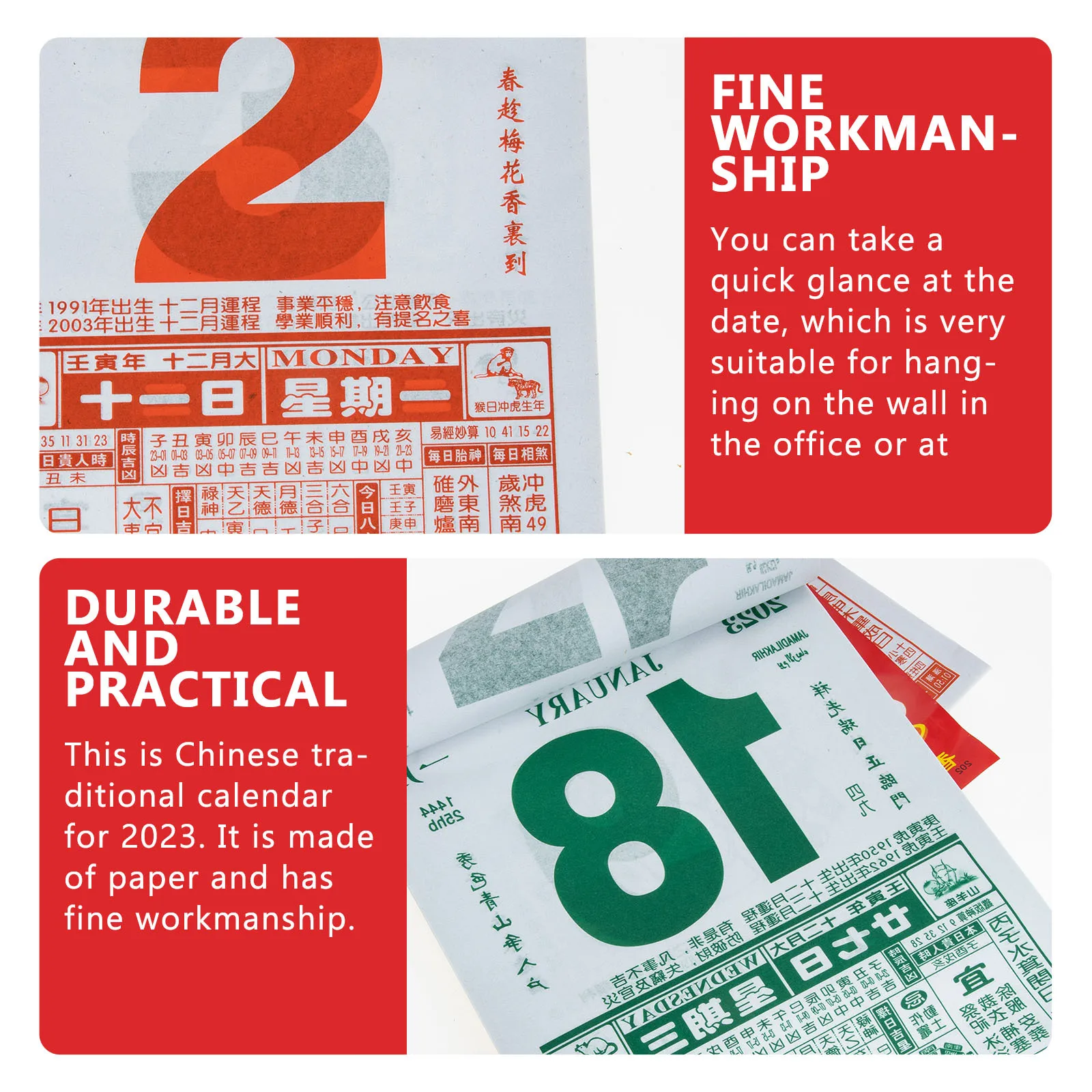 

2023 Chinese Traditional Wall Hanging Calendar Daily Auspicious Dates Solar Terms Home Office Decor 2023 Chinese Calendar