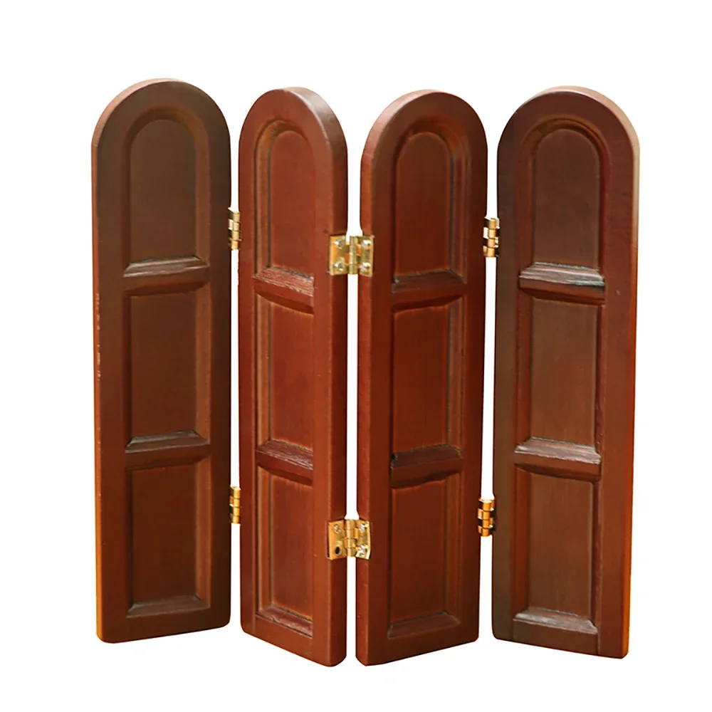 1/12 Dollhouse Miniature Accessories Mini Folding Screen Simulation Furniture Model Toy for Doll House Decoration
