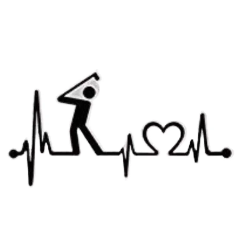 Car decoration stickers Golf Guy Heartbeat Lifeline Monitor vinyl Decal Sticker car truck  20CM PVCKK