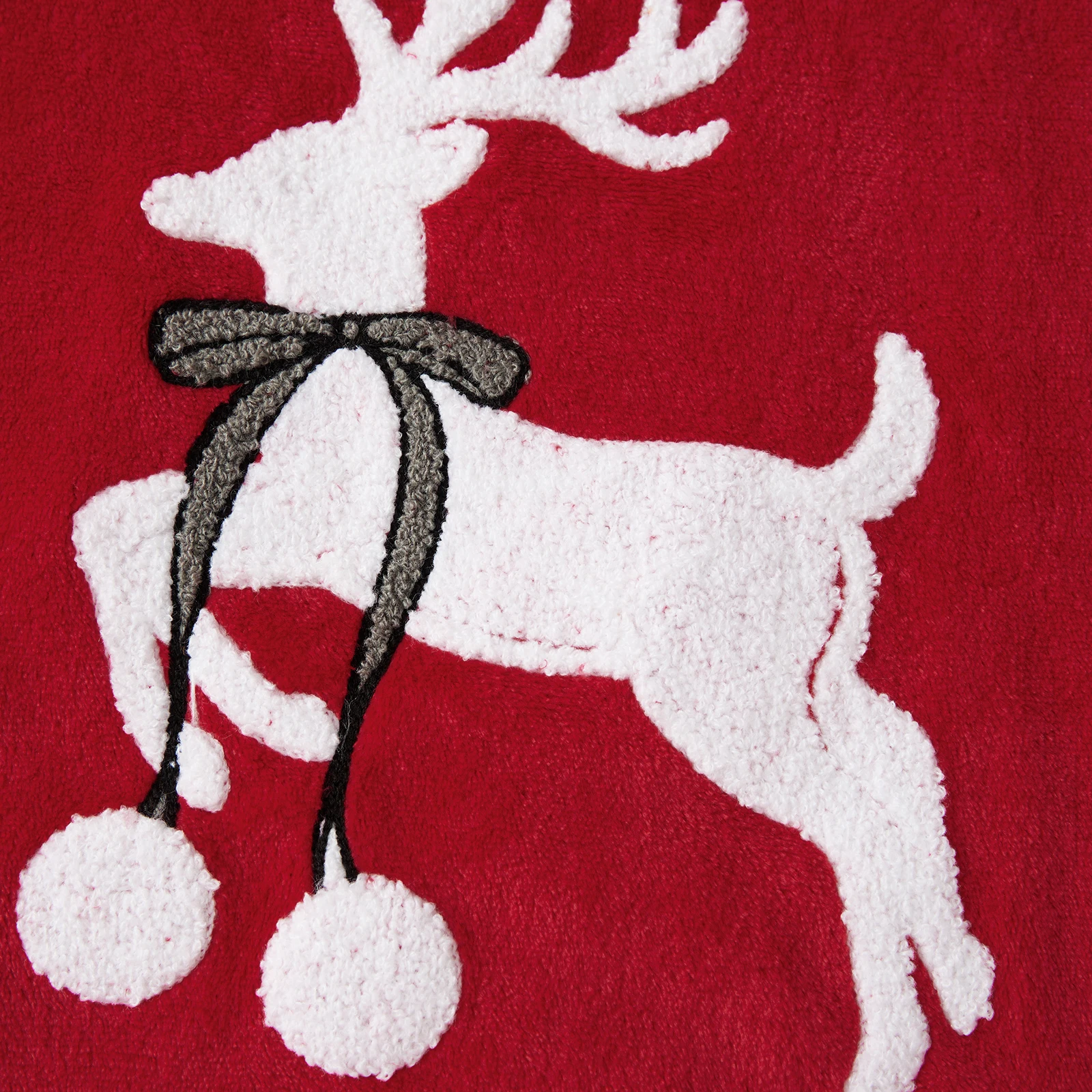 طقم صالة نسائي مكون من قطعتين بأكمام طويلة ورقبة دائرية ومطرز بالأيائل وسراويل قطيفة شتوية دافئة ملابس نوم لعيد الميلاد #5