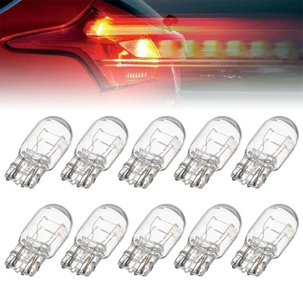 10Pcs Brake Tail Light Bulbs T20 7443 1891 21/5W Clear Glass Turn Signal Stop Light Bulbs Daytime Driving Lamps