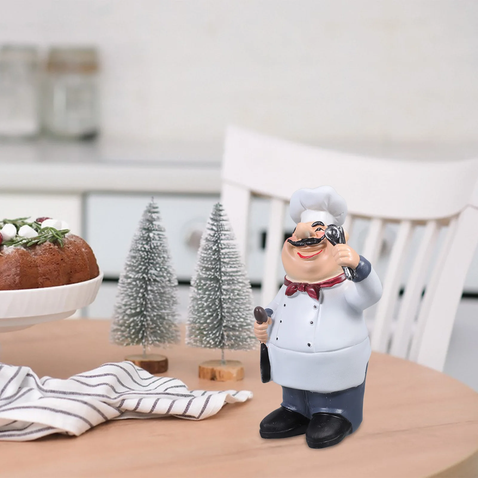 

Handcrafted Resin American Country Style Chef Statue Kitchen Decor Home Decorative Sculpture Resin Chef Statue