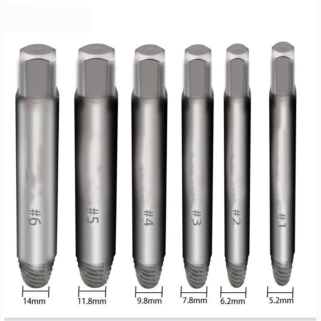 

6pcs 3-20mm HSS Broken Screw Extractor Set Broken Head Taps Remover Easy Wire Screw Remover Tools Stripped Screw Tap Extractor