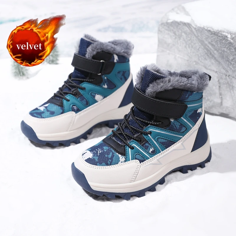 

Winter Boys Girls Snow Boots Outdoor Non-Slip Claw Plush Shoes Kids Ankle Boots Warm High Top Platform Children's Cotton Boots