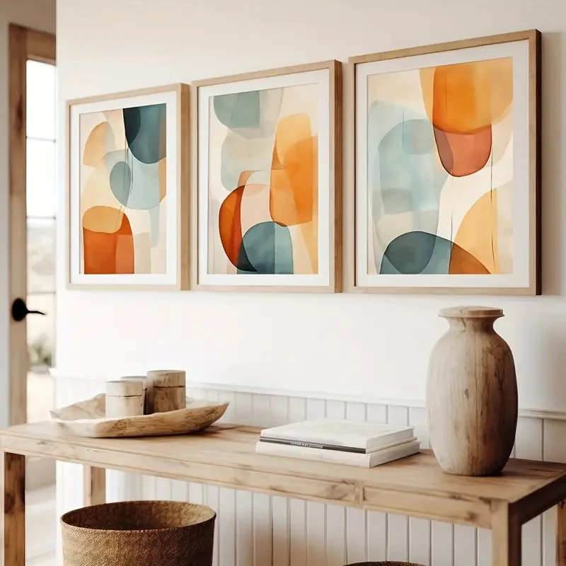 

3pcs/Set Colorful Abstract Simple Canvas Posters Bohemian Modern Wall Decor Spring Decorations, Interior Office Home Room Decor