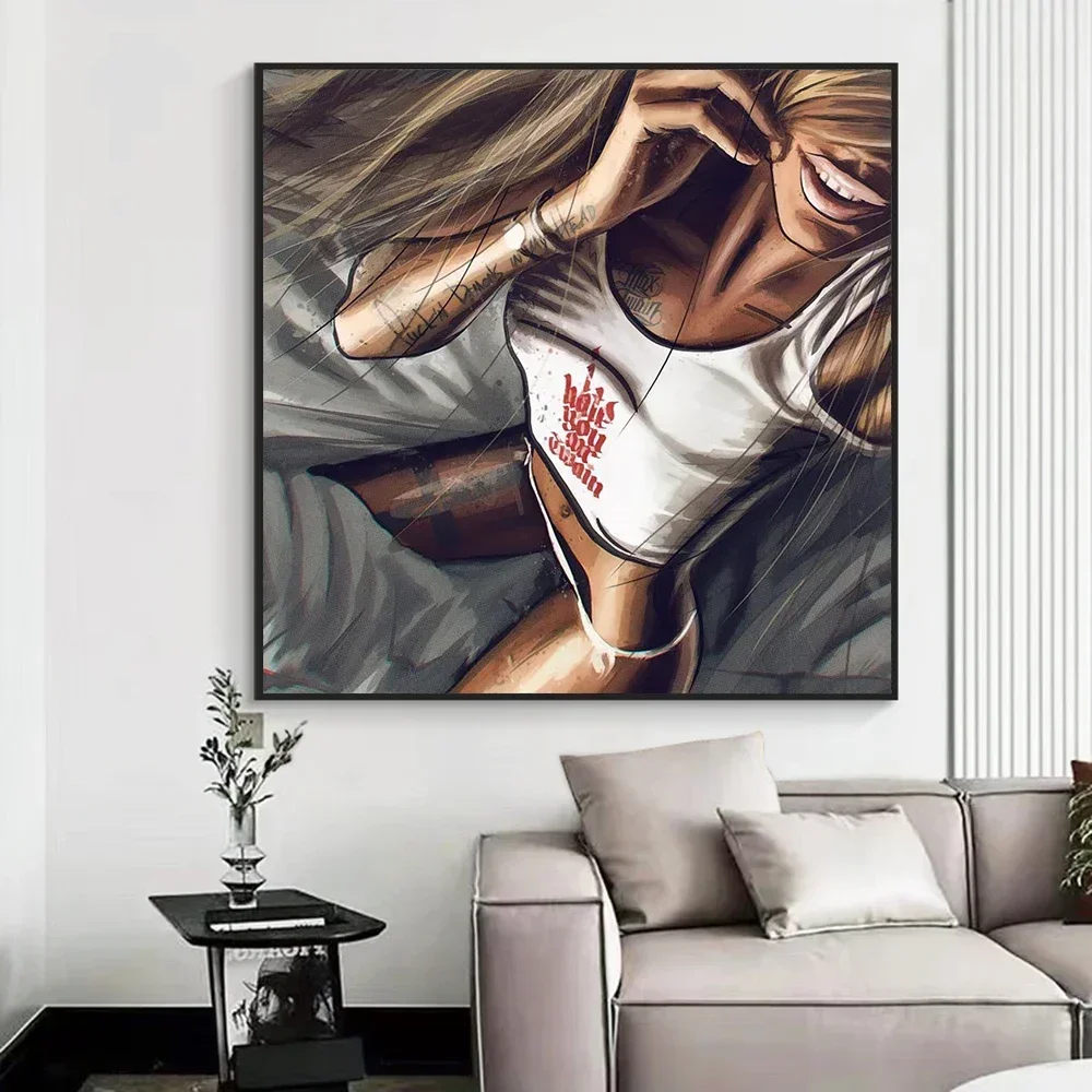 Modern Fashion Wall Art Tattoo Woman Crown Sexy Enchanting HD Canvas Painting Poster Prints Home Bedroom Living Room Decor