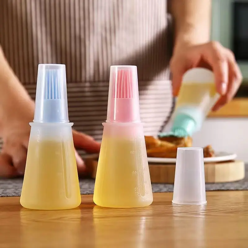 

Kitchen Gadgets Barbecue Oil Brush Silicone BBQ Honey Oil Bottle With Brush Convenient Basting Cooking Tools Kitchen Accessories
