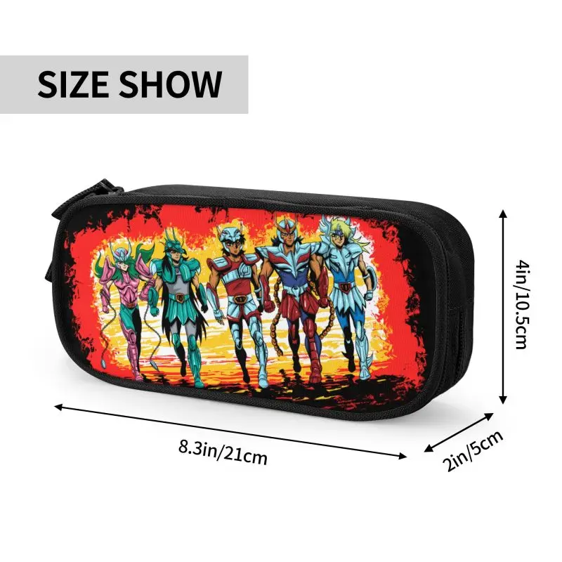 Classic Manga Saint Seiya Pencil Cases for Boys Gilrs Big Capacity Knights Of The Zodiac Pen Box Bag School Supplies