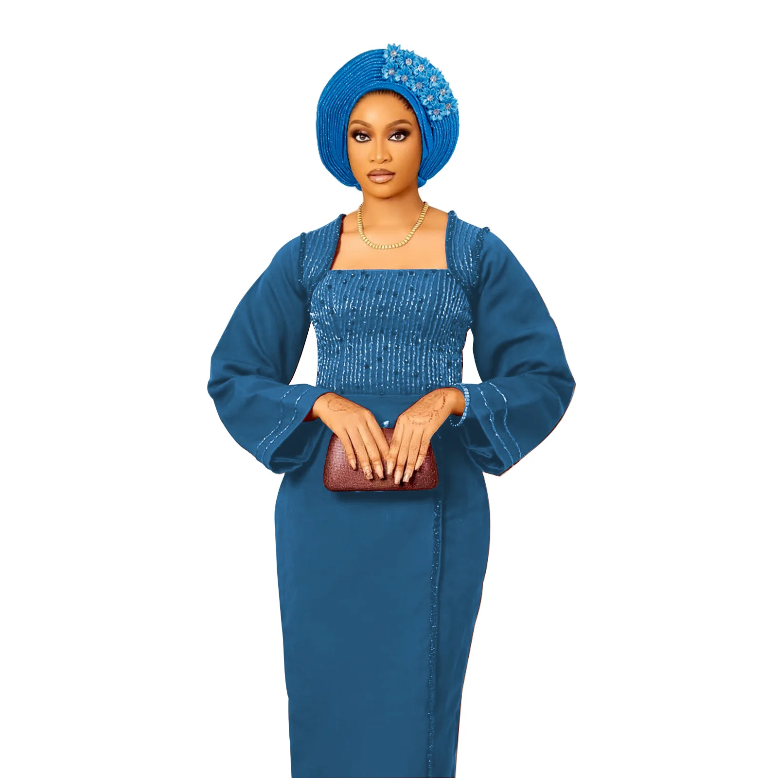 ربطة رأس أفريقية عمامة نيجيري Aso Oke الماس زهرة الحجاب قبعة أغطية الرأس الإسلامية Gele رئيس التفاف ربطة الرأس عالية الجودة غطاء محرك السيارة