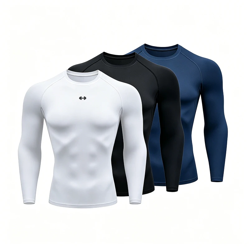 Tight Men Sport T-shirt Quick Dry Bodybuilding Running Shirt Long Sleeve Compression Top Gym T Shirt Men Fitness Rashgard