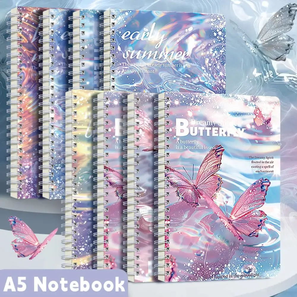 Thickened A5 Spiral Notebooks Color Perforated Pages Diary Book Horizontal Line Inner Pages Hand Account Book Gift