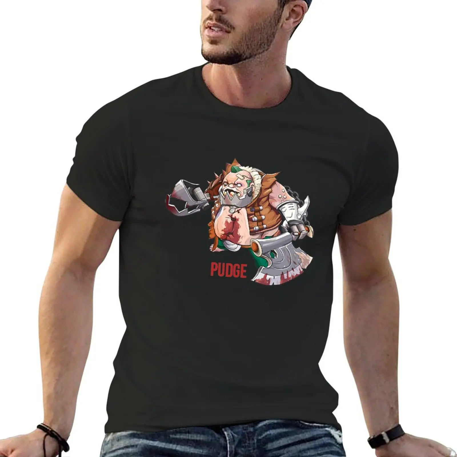 Dota 2 - PUDGE T-shirt sublime aesthetic clothes Short sleeve tee clothes for men