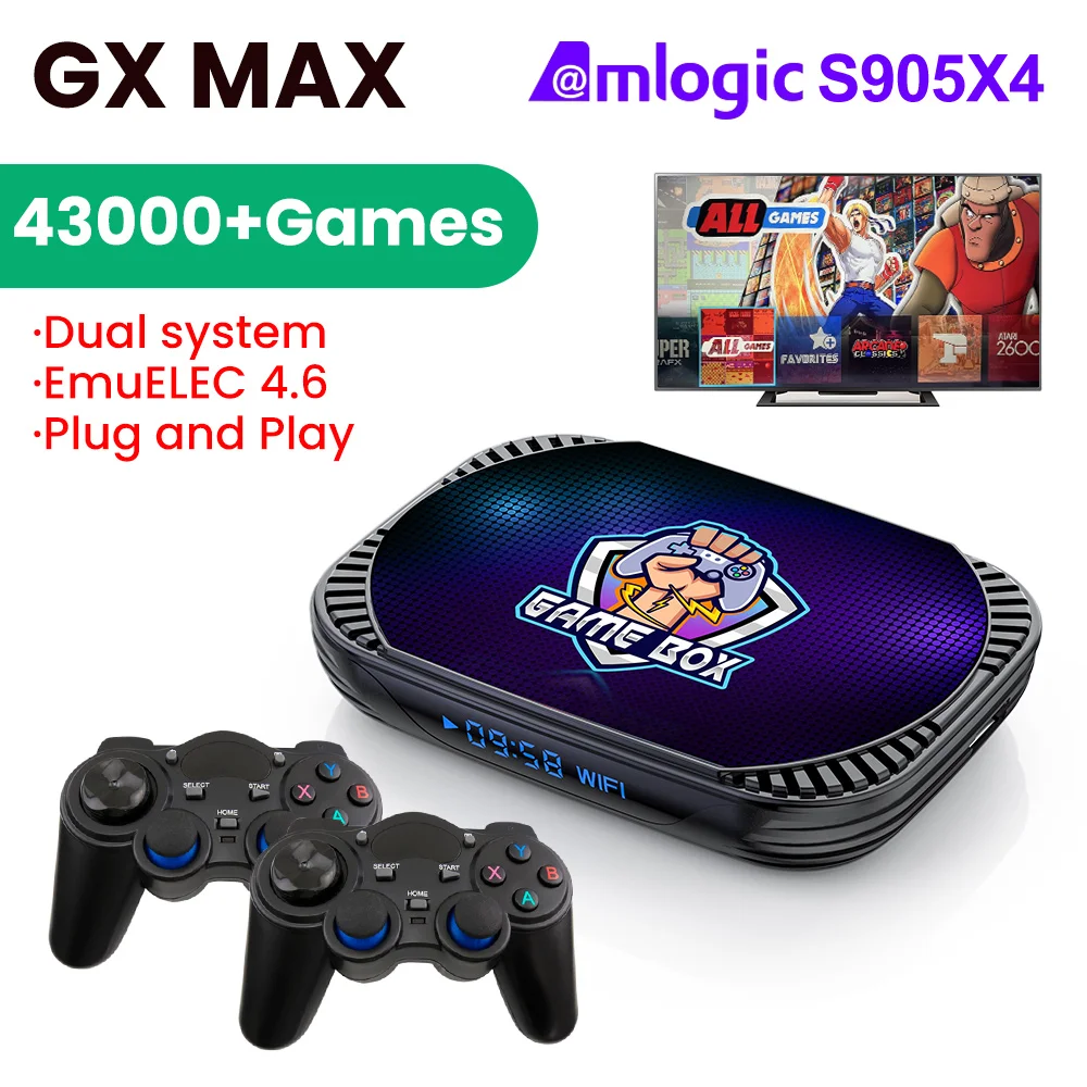 

VONTAR GX MAX Retro Video Game Console For PSP/PS1/N64/Sega Saturn/DC EmuELEC4.6 & Android11 S905X4 50+ Emulator 43000+ Games