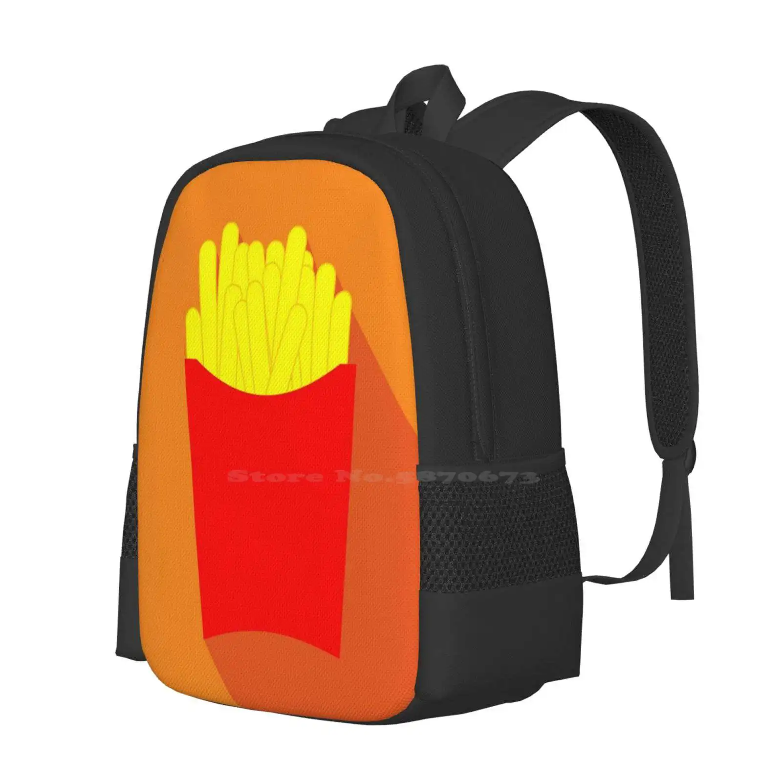 Retro French Fries School Bags For Teenage Girls Laptop Travel Bags French Fry French Fries Small Fry Side Of Fries Hamburger